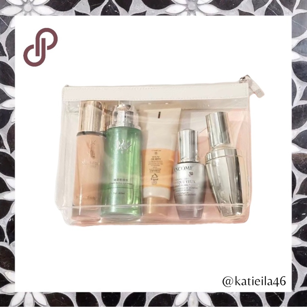 NEW!! Four (4) Toiletry Pouches - White & Clear